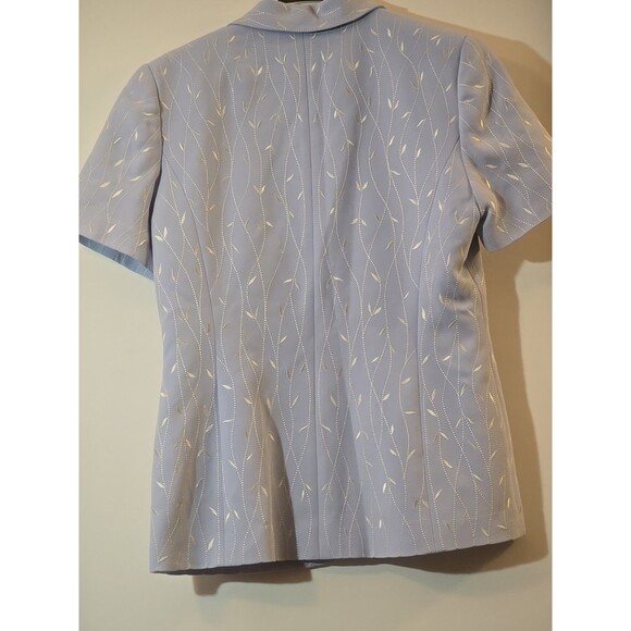 Vintage 9Os Kasper ASL Baby Pastel Blue Embroidery Solid Pint Midi Skirt W/Top - Picture 8 of 9